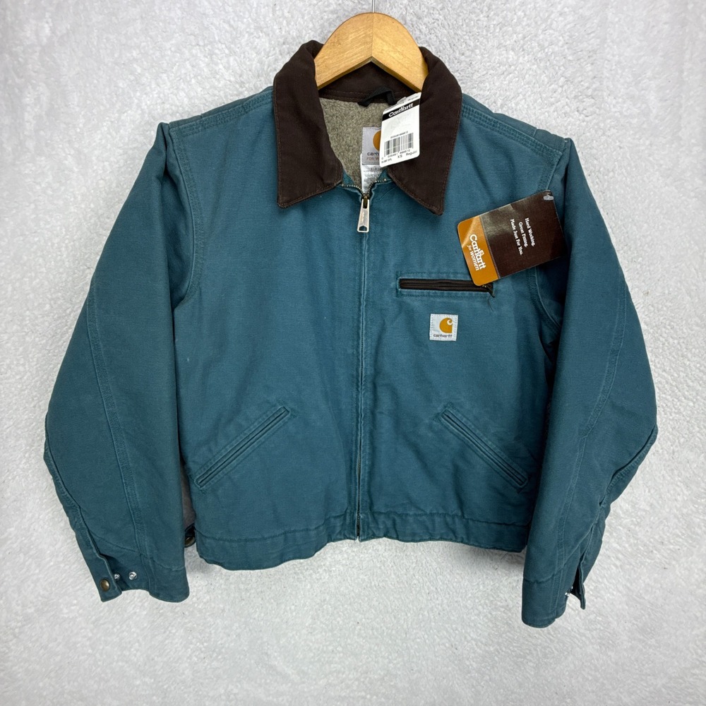 Carhartt Detroit Jacket Sherpa Lined Womens XS WJ097 DTL Dark Teal NWT‎ NOS